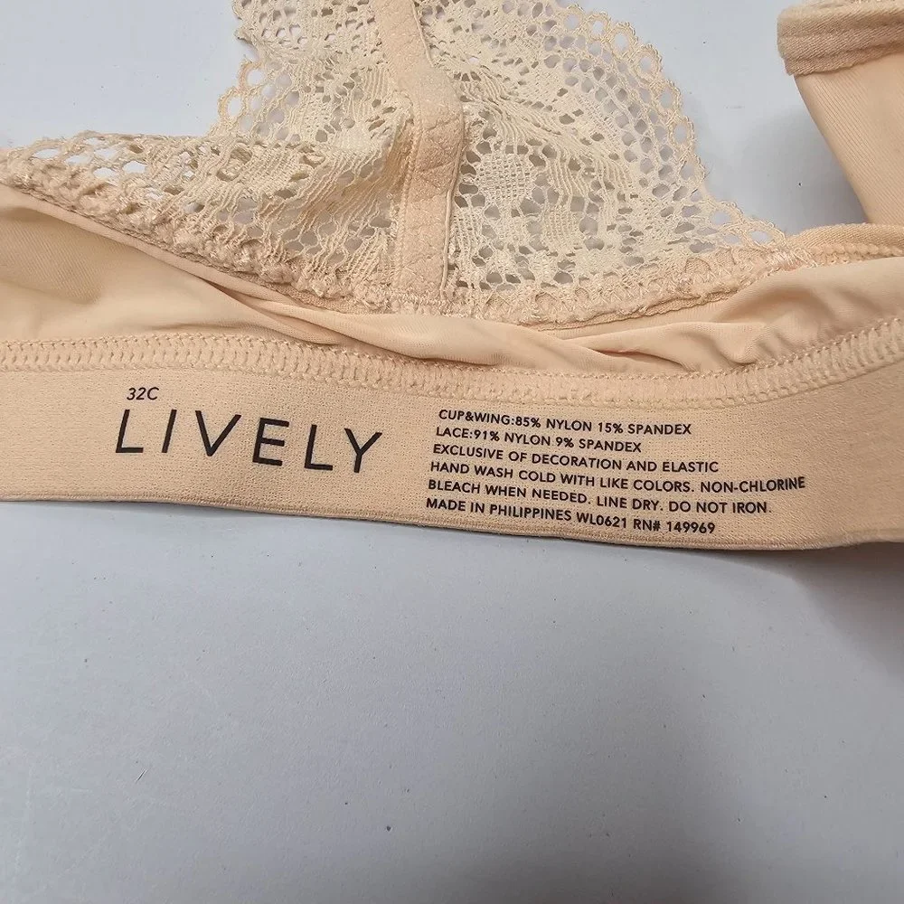 Lively Size 32C The Front Close T Shirt Bra Racerback Lightly Lined Underwire - Picture 3 of 5